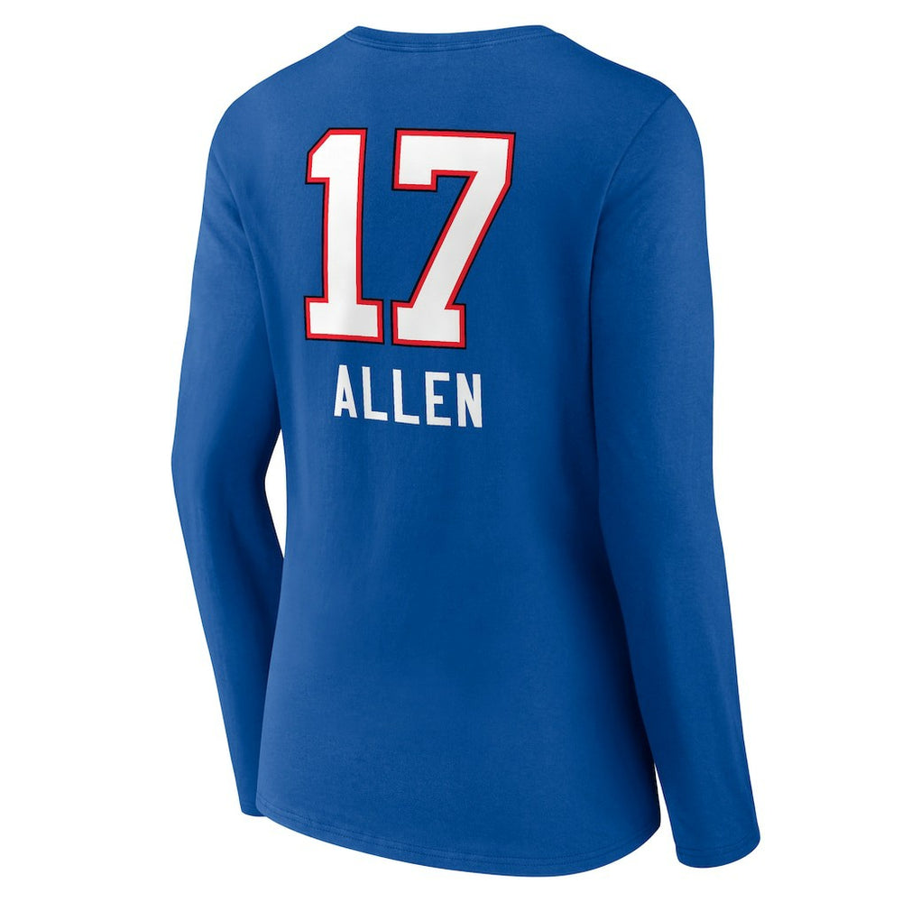 Josh Allen Buffalo Bills Women's Team Wordmark Long Sleeve V-Neck T-Shirt - Royal online