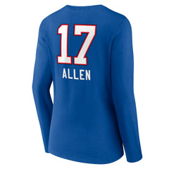 Josh Allen Buffalo Bills Women's Team Wordmark Long Sleeve V-Neck T-Shirt - Royal online