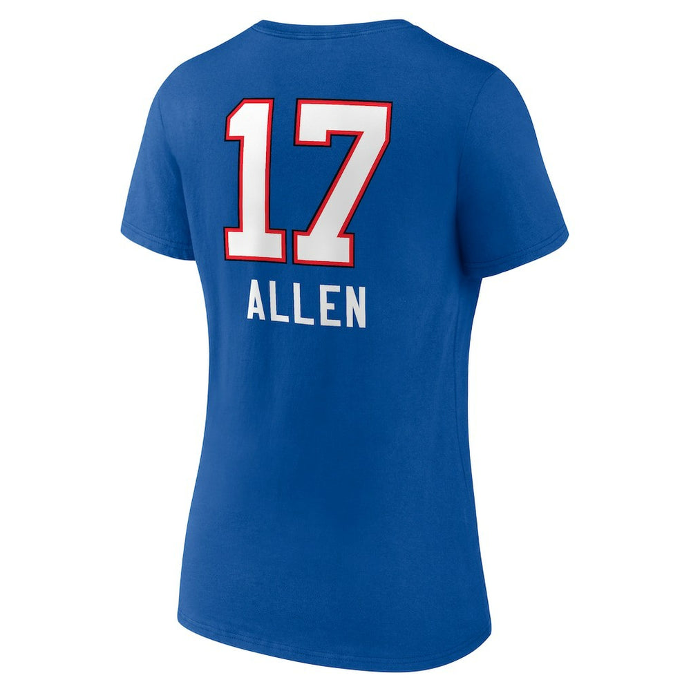 Josh Allen Buffalo Bills Women's Team Wordmark Name & Number V-Neck T-Shirt - Royal discount