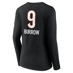 Joe Burrow Cincinnati Bengals Women's Team Wordmark Long Sleeve V-Neck T-Shirt - Black cheap