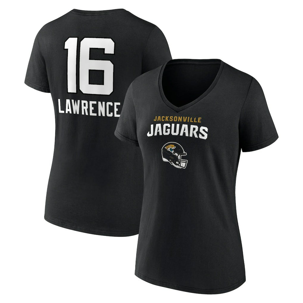 Trevor Lawrence Jacksonville Jaguars Women's Team Wordmark Name & Number V-Neck T-Shirt - Black cheap
