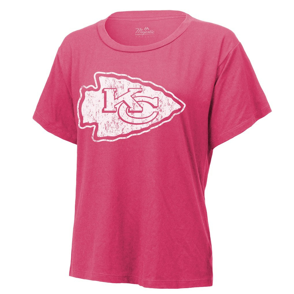 Patrick Mahomes Kansas City Chiefs Majestic Threads Women's Name & Number T-Shirt - Pink outlet