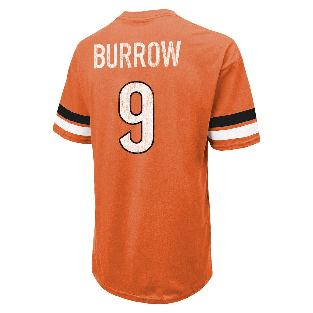 Joe Burrow Cincinnati Bengals Majestic Threads Name & Number Oversize Fit T-Shirt - Orange on sale