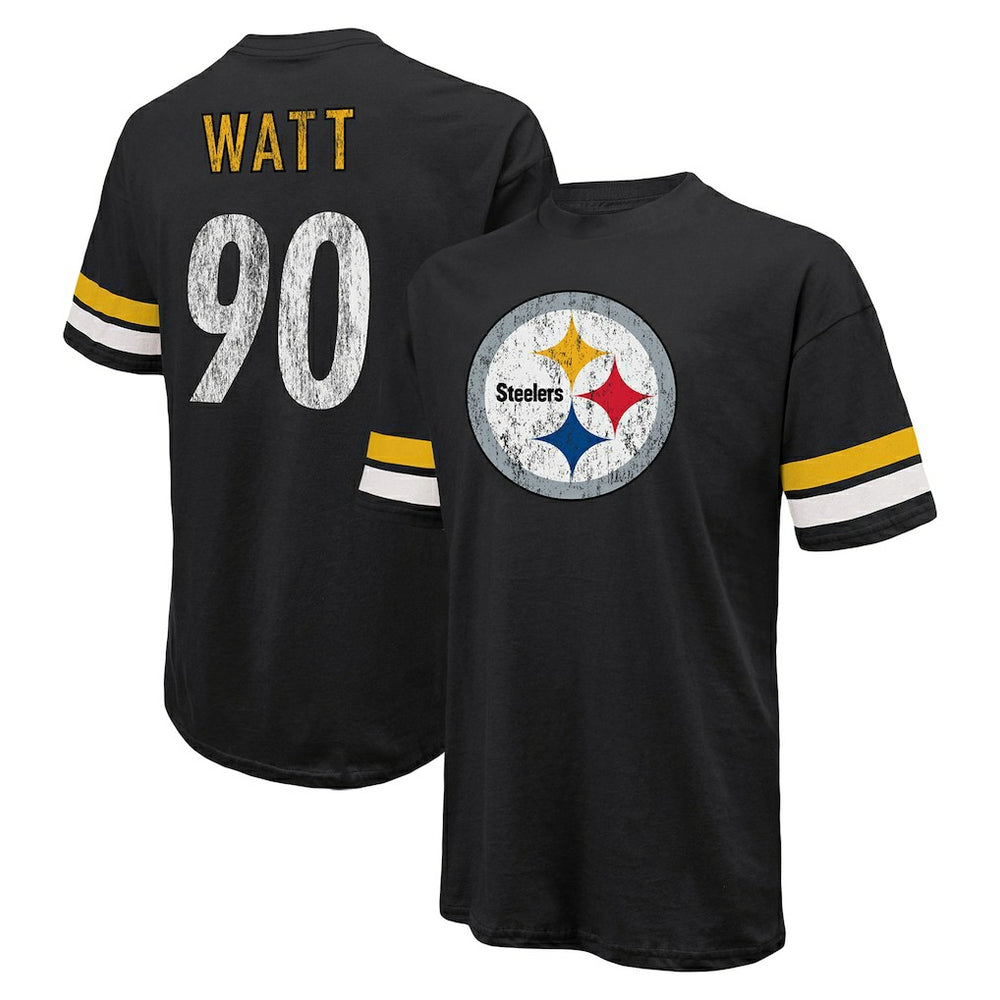 T.J. Watt Pittsburgh Steelers Majestic Threads Name & Number Oversize Fit T-Shirt - Black outlet