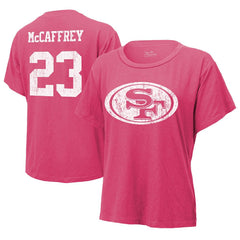Christian McCaffrey San Francisco 49ers Majestic Threads Women's Name & Number T-Shirt - Pink cheap