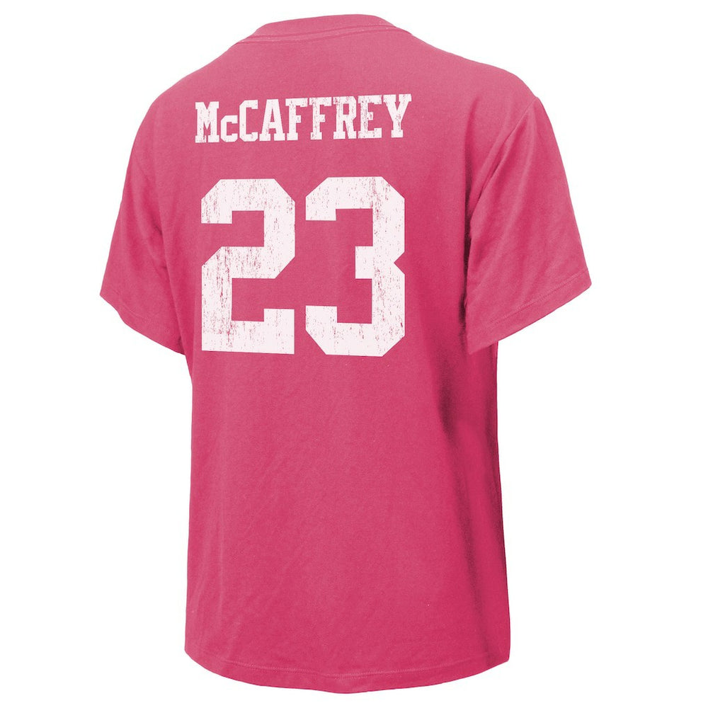 Christian McCaffrey San Francisco 49ers Majestic Threads Women's Name & Number T-Shirt - Pink cheap
