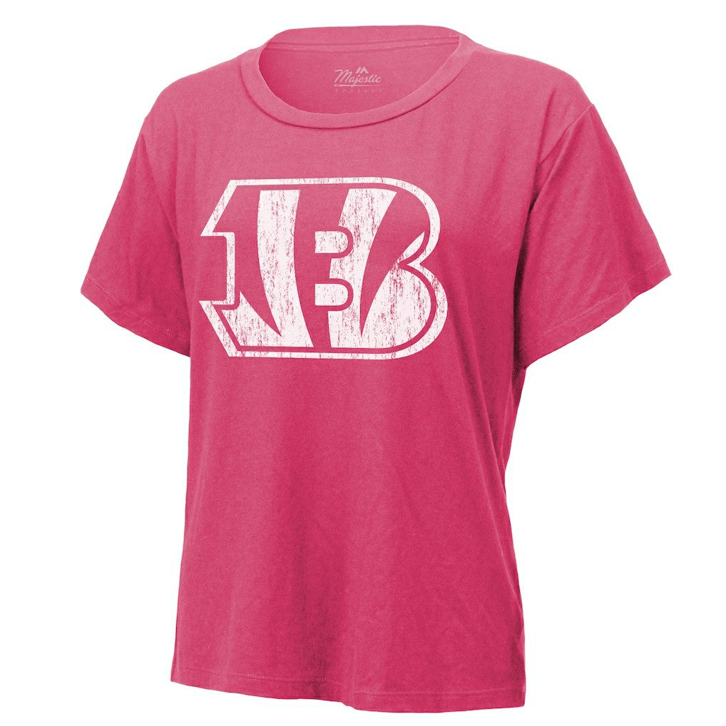 Joe Burrow Cincinnati Bengals Majestic Threads Women's Name & Number T-Shirt - Pink outlet