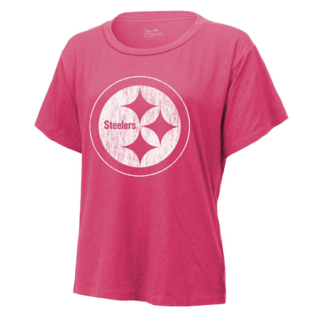 T.J. Watt Pittsburgh Steelers Majestic Threads Women's Name & Number T-Shirt - Pink outlet