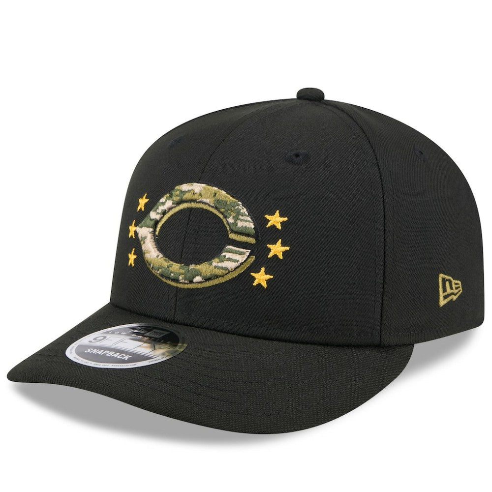 Cincinnati Reds 2024 Armed Forces Day Low Profile 9FIFTY Snapback Hat - Black | New Era