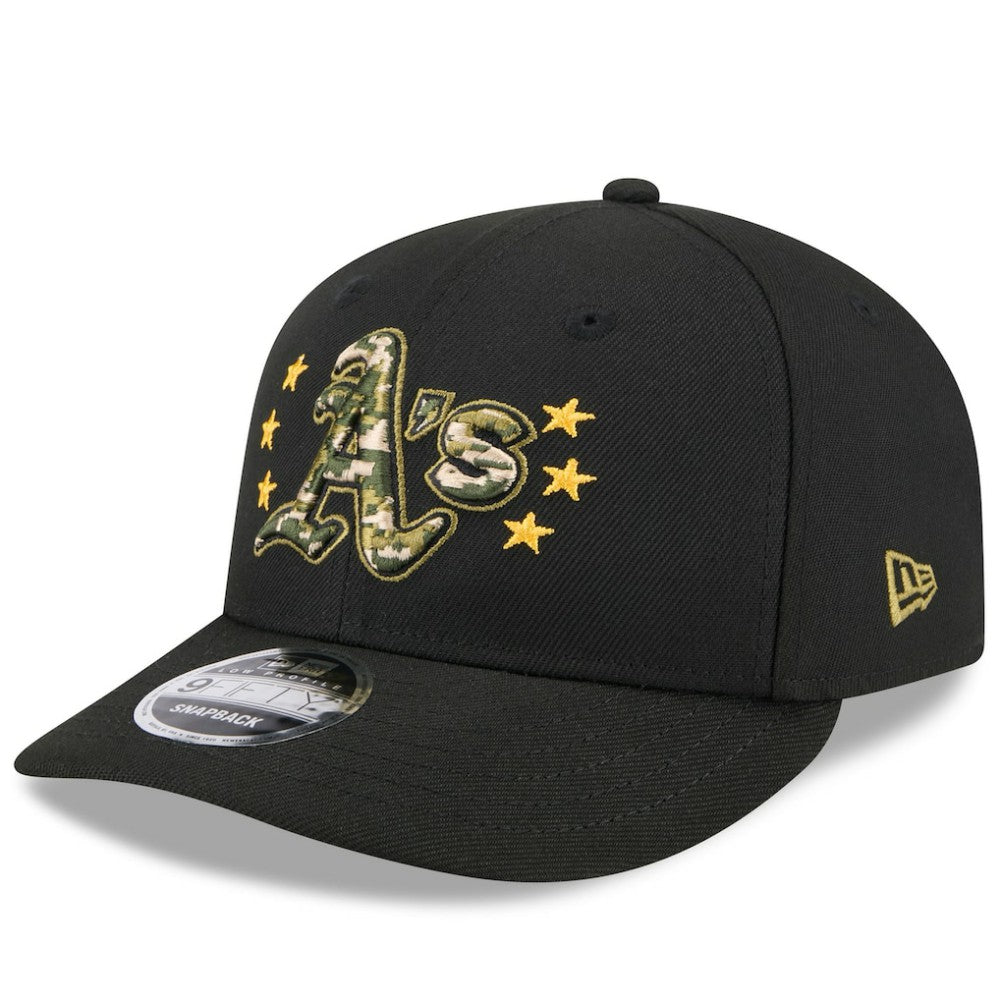 Athletics 2024 Armed Forces Day Low Profile 9FIFTY Snapback Hat - Black | New Era