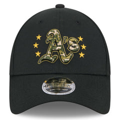 Athletics 2024 Armed Forces Day 9FORTY Adjustable Hat - Black | New Era