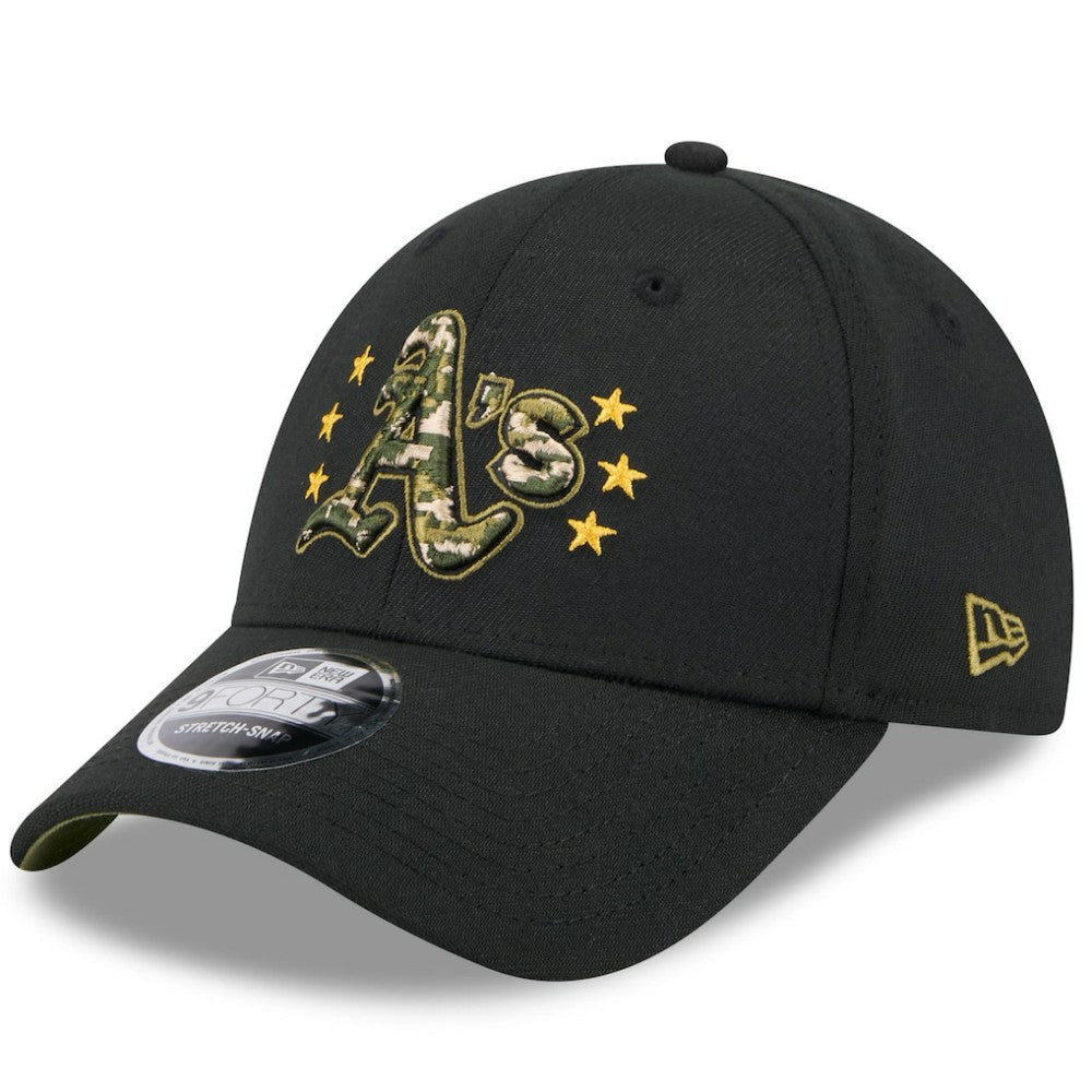 Athletics 2024 Armed Forces Day 9FORTY Adjustable Hat - Black | New Era