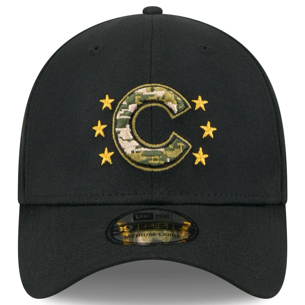 Chicago Cubs 2024 Armed Forces Day 39THIRTY Flex Hat - Black | New Era