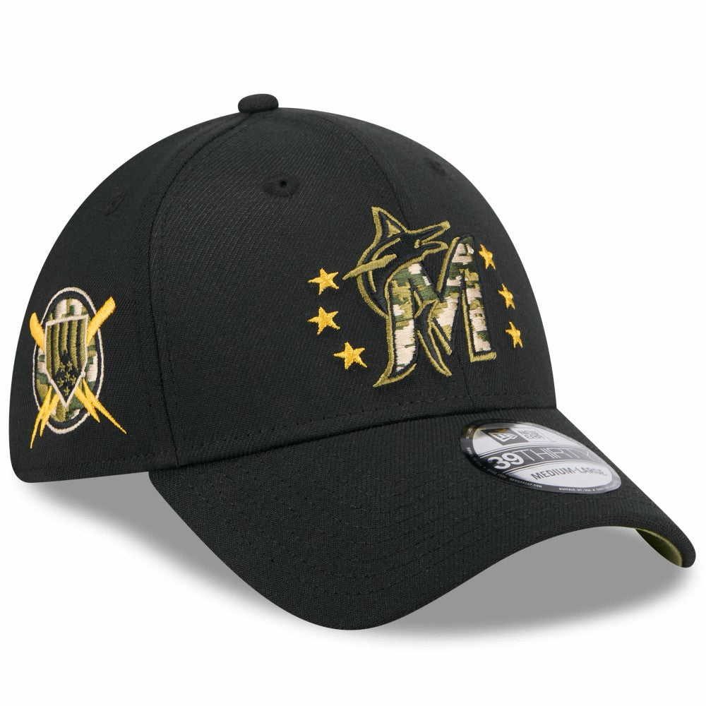 Miami Marlins 2024 Armed Forces Day 39THIRTY Flex Hat - Black | New Era