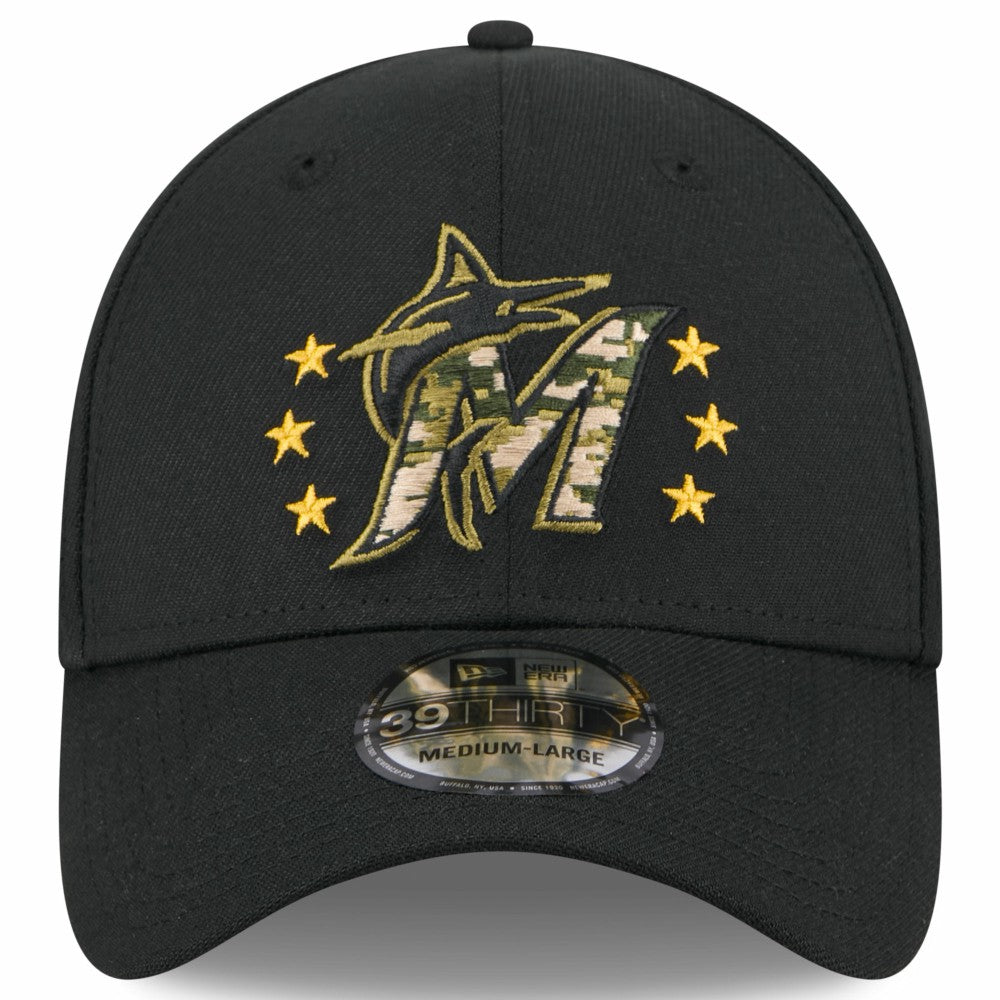 Miami Marlins 2024 Armed Forces Day 39THIRTY Flex Hat - Black | New Era