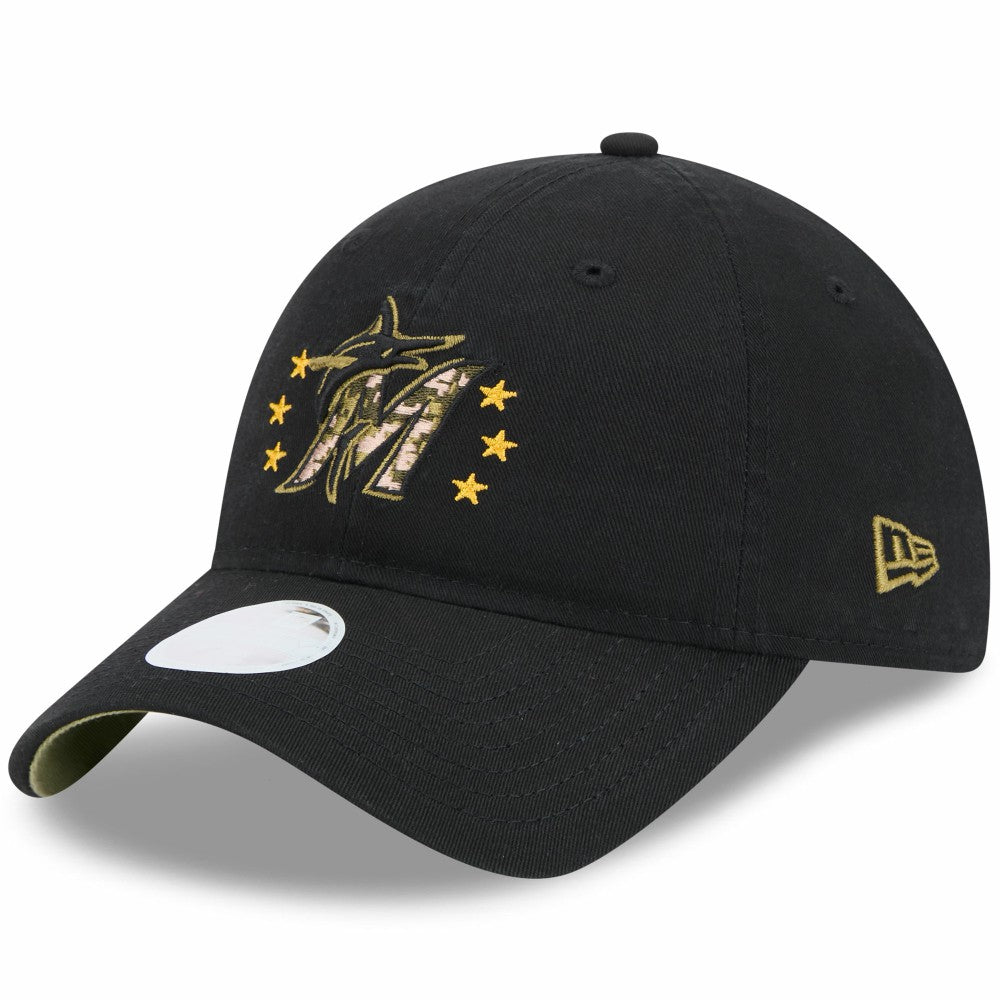 Miami Marlins Women's 2024 Armed Forces Day 9TWENTY Adjustable Hat - Black | New Era