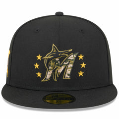 Miami Marlins 2024 Armed Forces Day On-Field 59FIFTY Fitted Hat - Black | New Era