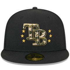 Tampa Bay Rays 2024 Armed Forces Day On-Field 59FIFTY Fitted Hat - Black | New Era