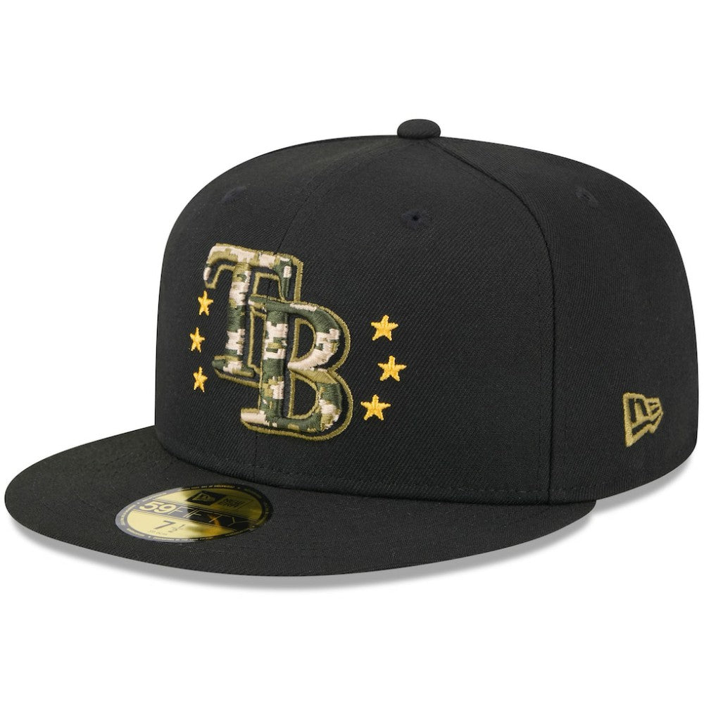 Tampa Bay Rays 2024 Armed Forces Day On-Field 59FIFTY Fitted Hat - Black | New Era