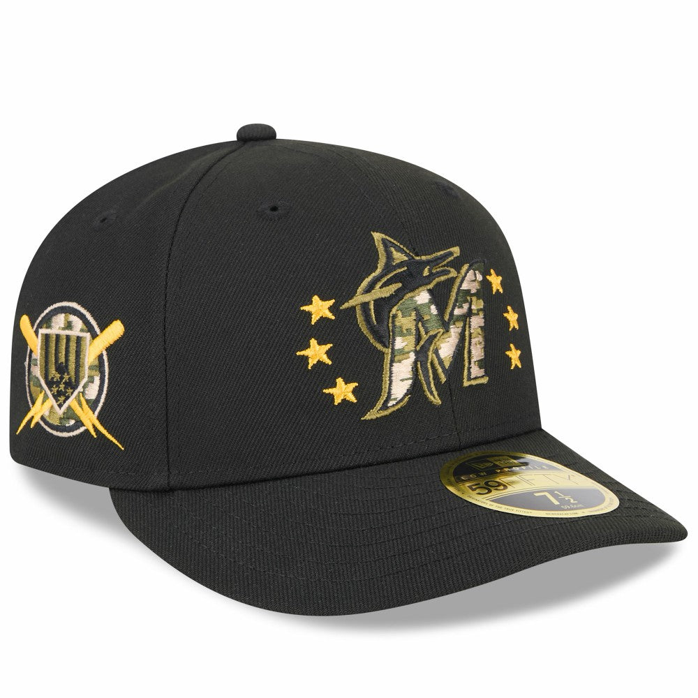 Miami Marlins 2024 Armed Forces Day Low Profile 59FIFTY Fitted Hat - Black | New Era