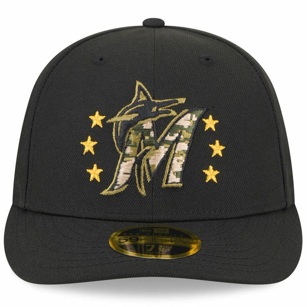 Miami Marlins 2024 Armed Forces Day Low Profile 59FIFTY Fitted Hat - Black | New Era