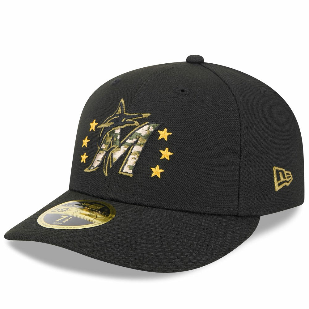 Miami Marlins 2024 Armed Forces Day Low Profile 59FIFTY Fitted Hat - Black | New Era