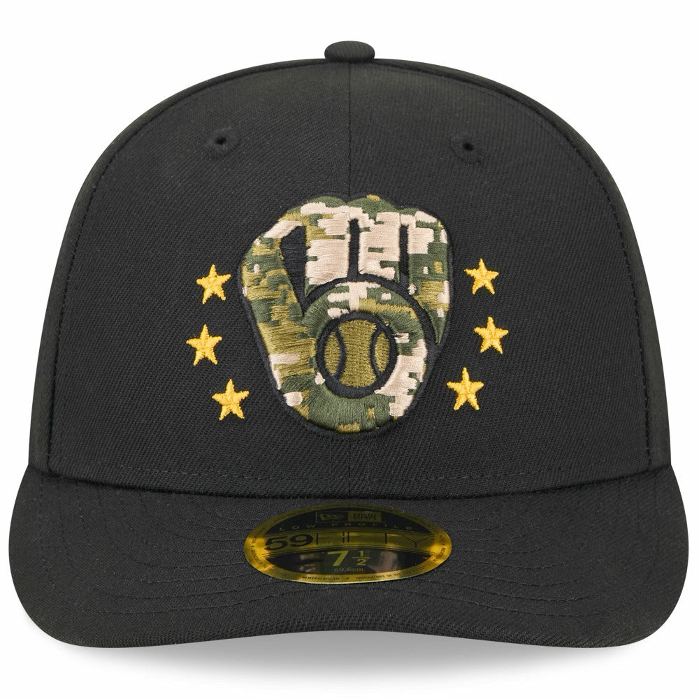Milwaukee Brewers 2024 Armed Forces Day Low Profile 59FIFTY Fitted Hat - Black | New Era