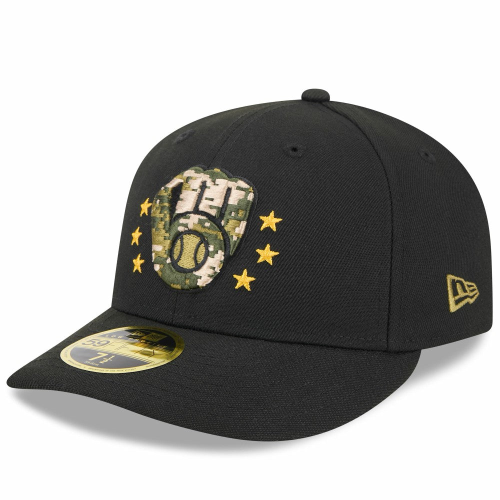 Milwaukee Brewers 2024 Armed Forces Day Low Profile 59FIFTY Fitted Hat - Black | New Era