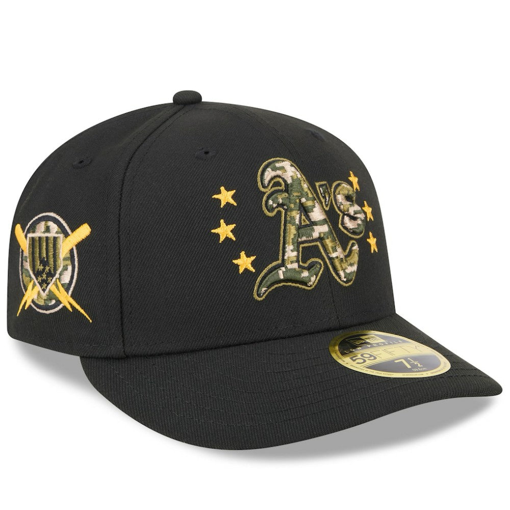 Athletics 2024 Armed Forces Day Low Profile 59FIFTY Fitted Hat - Black | New Era