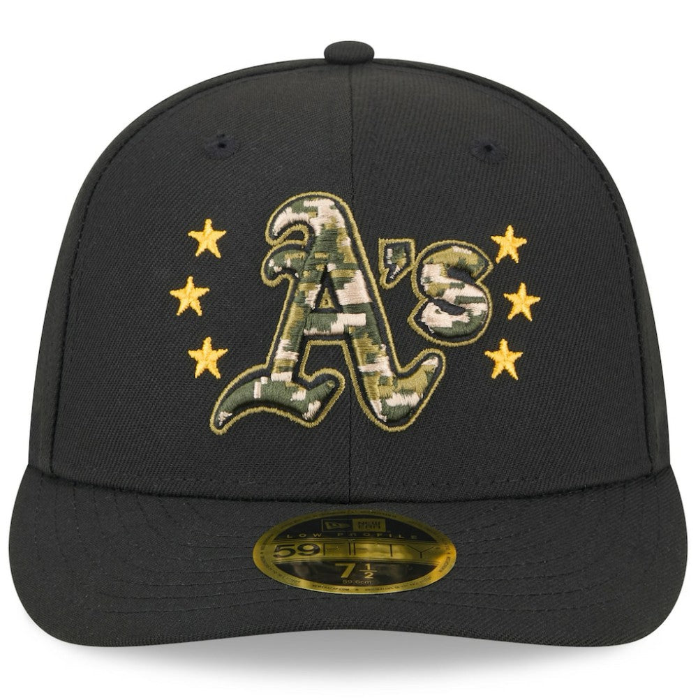 Athletics 2024 Armed Forces Day Low Profile 59FIFTY Fitted Hat - Black | New Era
