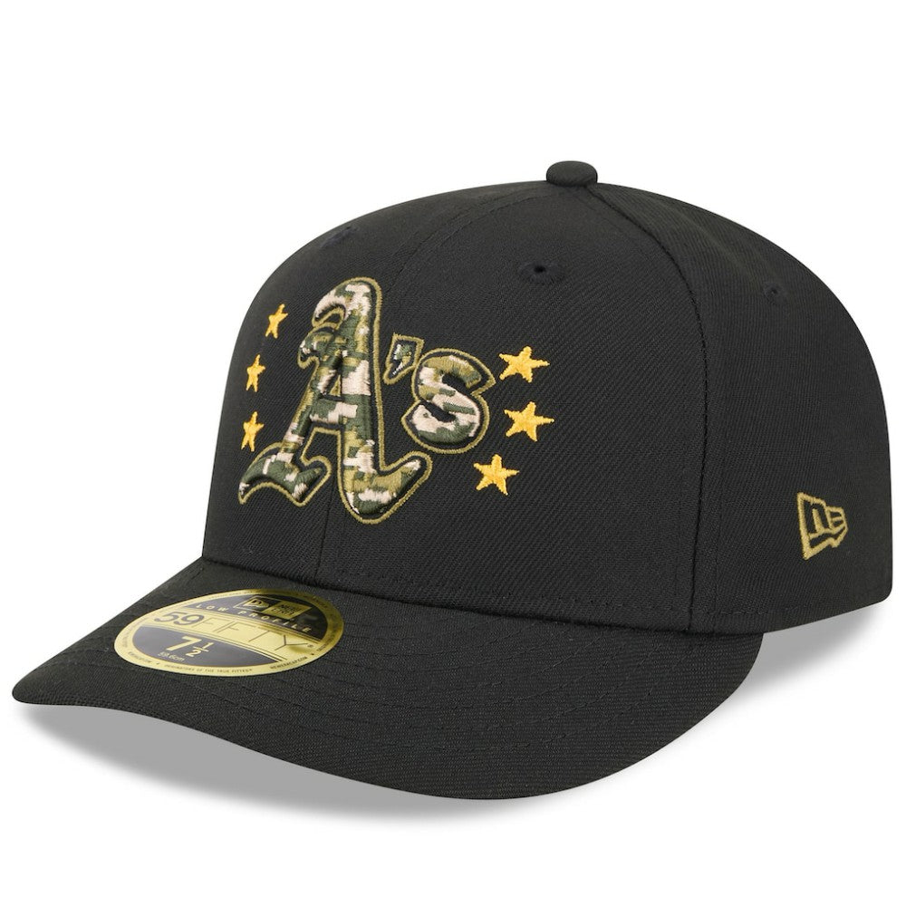 Athletics 2024 Armed Forces Day Low Profile 59FIFTY Fitted Hat - Black | New Era