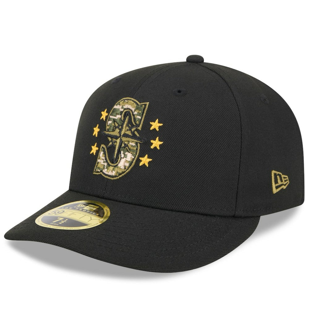 Seattle Mariners 2024 Armed Forces Day Low Profile 59FIFTY Fitted Hat - Black | New Era