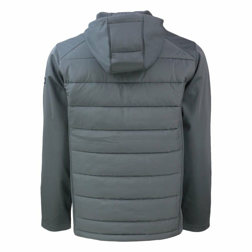 Detroit Tigers Cutter & Buck Big & Tall Evoke Hybrid Eco Softshell Recycled Full-Zip Hoodie - Gray