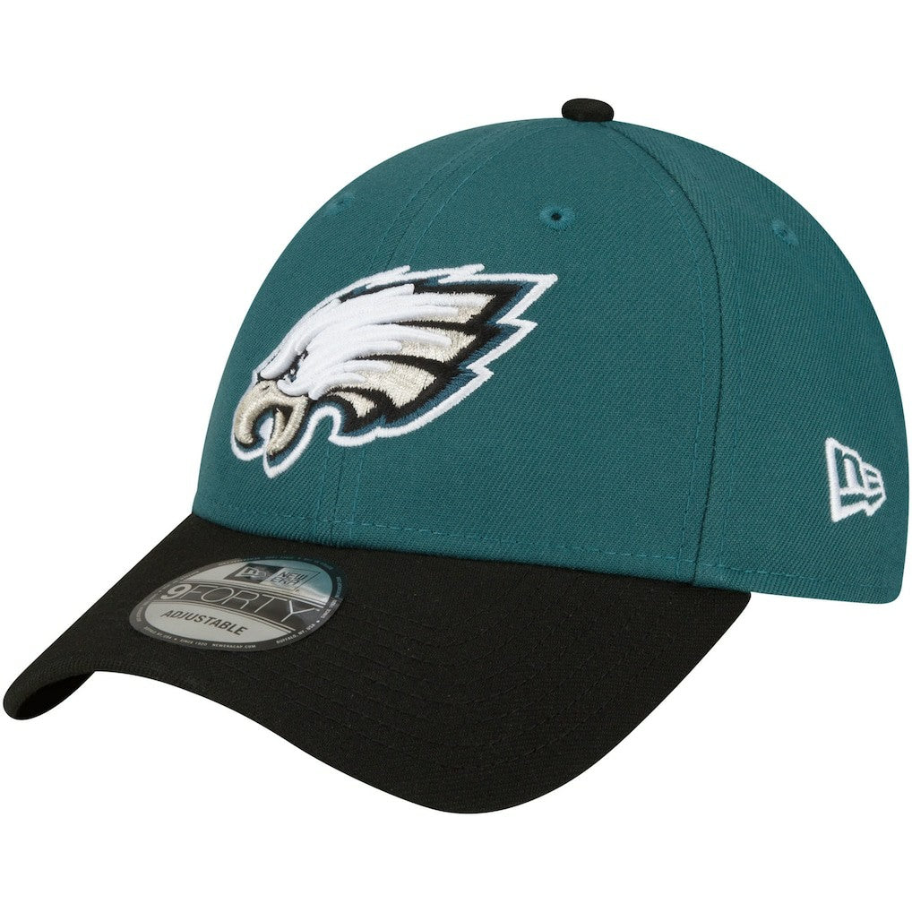 Philadelphia Eagles New Era The League Two-Tone 9FORTY Adjustable Hat - Midnight Green/Black discount