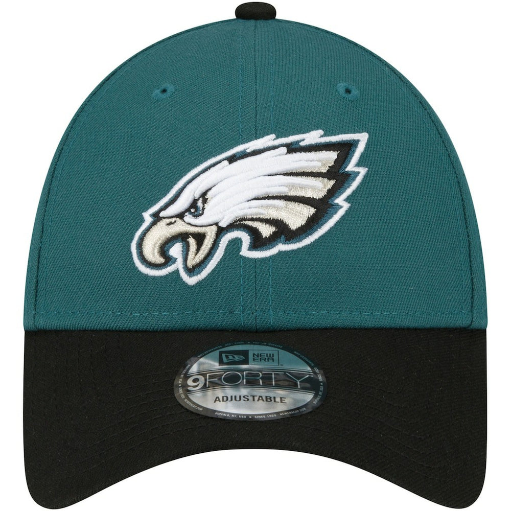 Philadelphia Eagles New Era The League Two-Tone 9FORTY Adjustable Hat - Midnight Green/Black discount