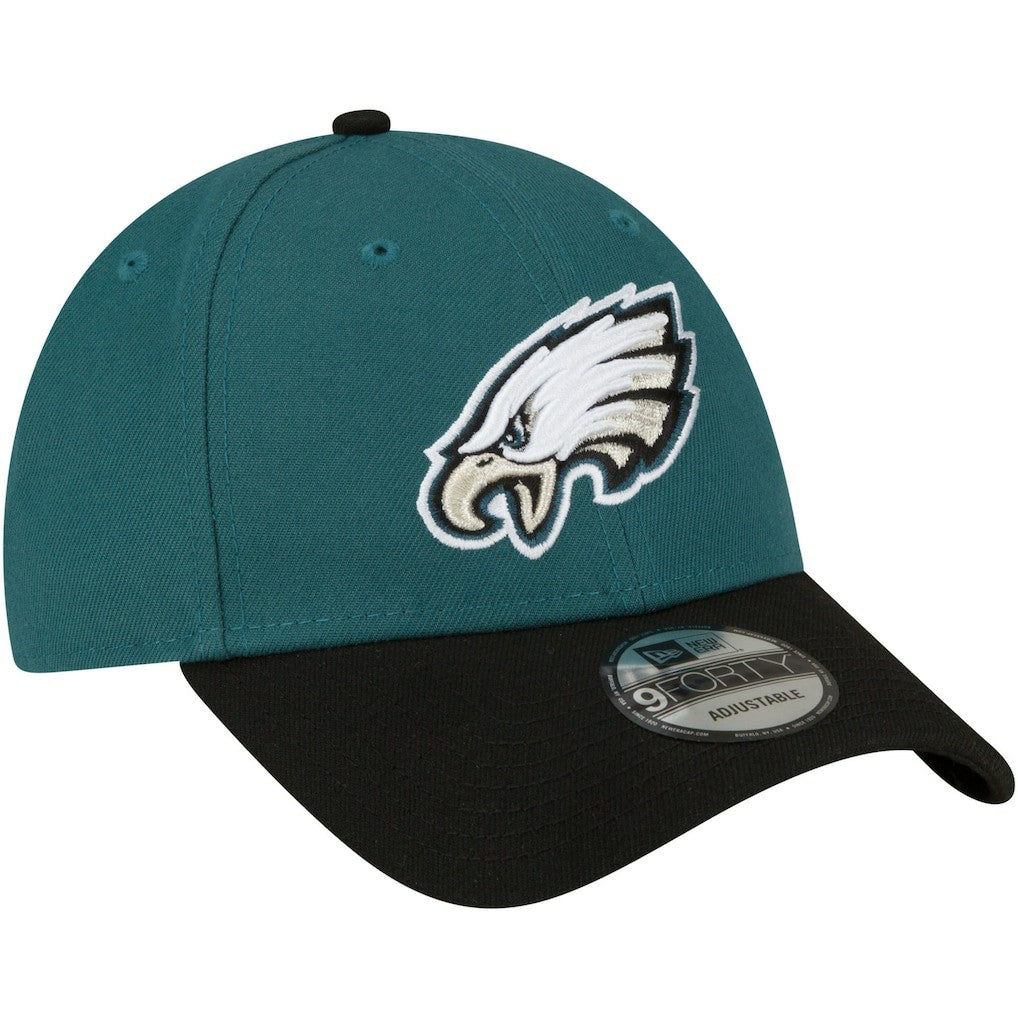 Philadelphia Eagles New Era The League Two-Tone 9FORTY Adjustable Hat - Midnight Green/Black discount