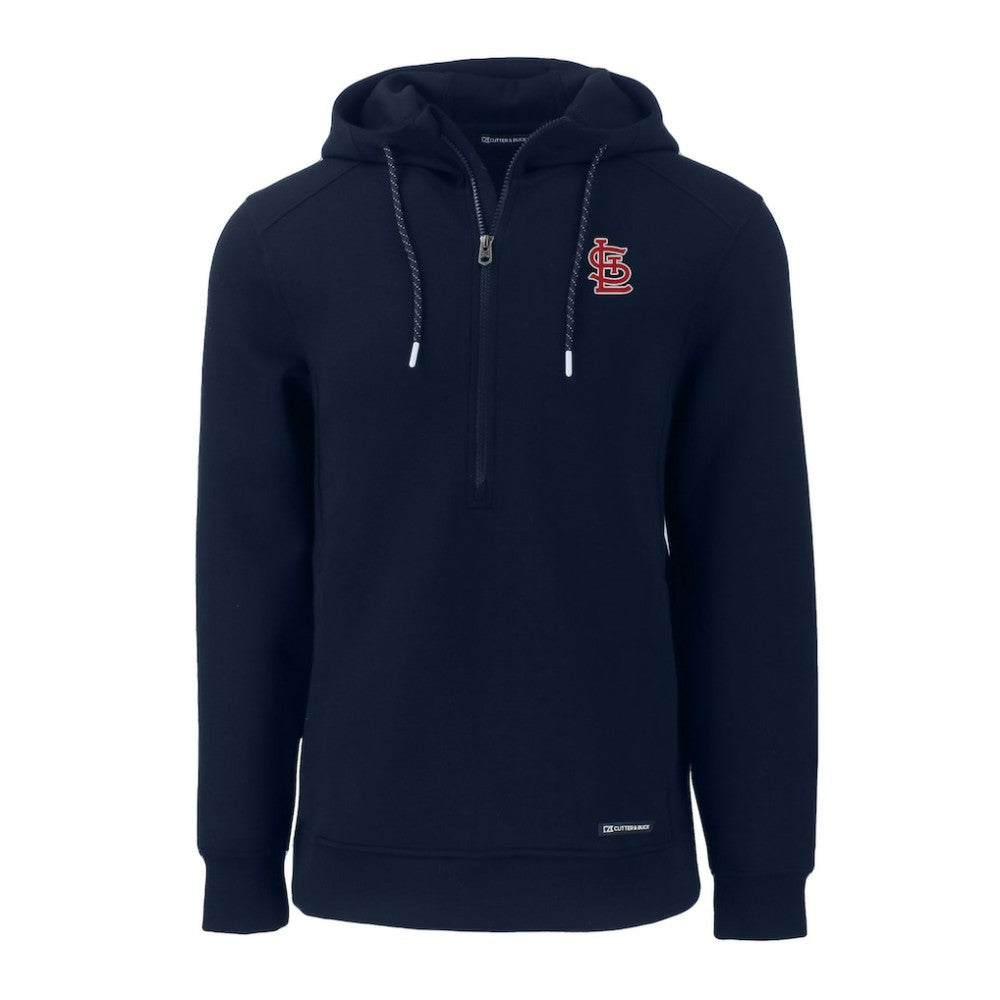St. Louis Cardinals Cutter & Buck Roam Eco Half-Zip Recycled Pullover Hoodie - Navy