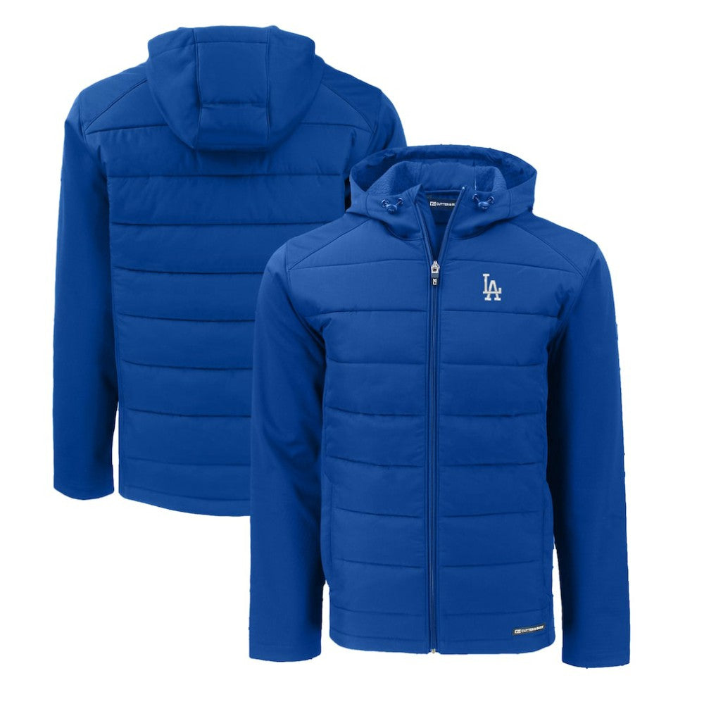 Los Angeles Dodgers Cutter & Buck Evoke Hybrid Eco Softshell Recycled Full-Zip Hoodie - Royal
