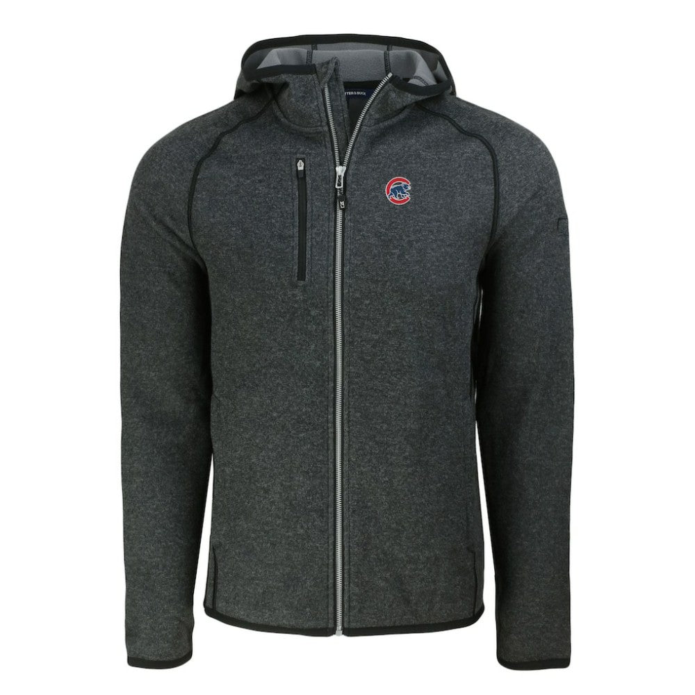 Chicago Cubs Cutter & Buck Mainsail Full-Zip Hooded Jacket - Heather Charcoal