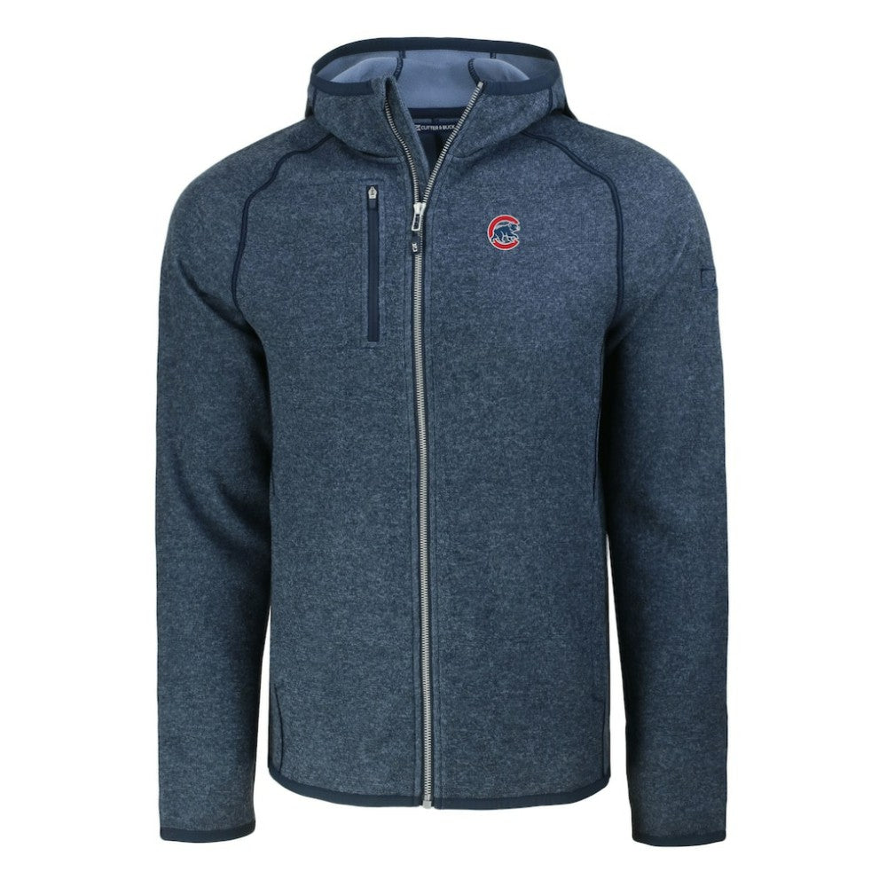 Chicago Cubs Cutter & Buck Mainsail Full-Zip Hooded Jacket - Heather Navy