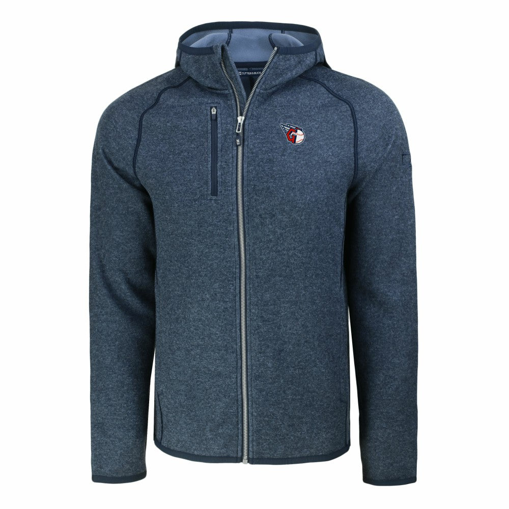 Cleveland Guardians Cutter & Buck Mainsail Full-Zip Hooded Jacket - Heather Navy