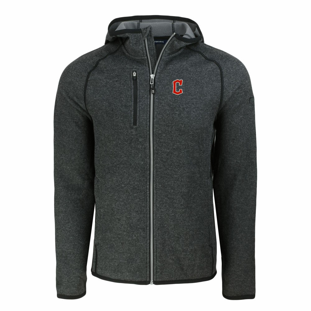 Cleveland Guardians Cutter & Buck Mainsail Full-Zip Hooded Jacket - Heather Charcoal
