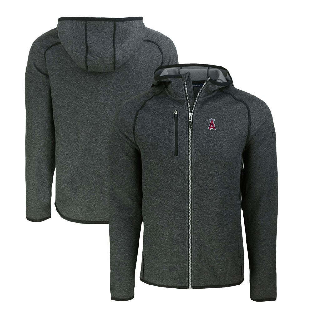 Los Angeles Angels Cutter & Buck Mainsail Full-Zip Hooded Jacket - Heather Charcoal