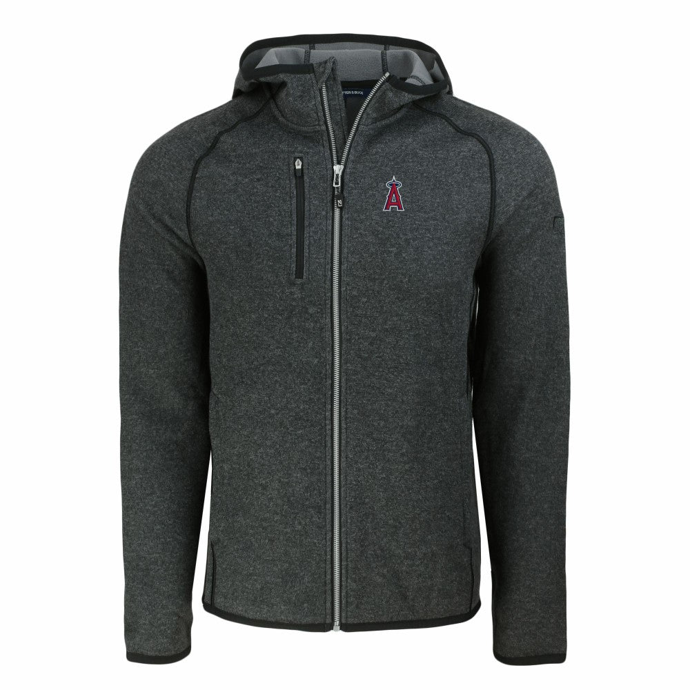 Los Angeles Angels Cutter & Buck Mainsail Full-Zip Hooded Jacket - Heather Charcoal
