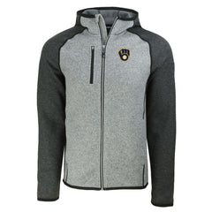 Milwaukee Brewers Cutter & Buck Mainsail Full-Zip Hooded Jacket - Heather Charcoal/Heather Gray