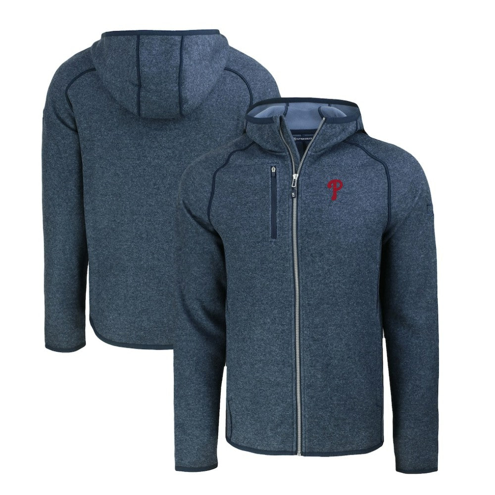 Philadelphia Phillies Cutter & Buck Mainsail Full-Zip Hooded Jacket - Heather Navy