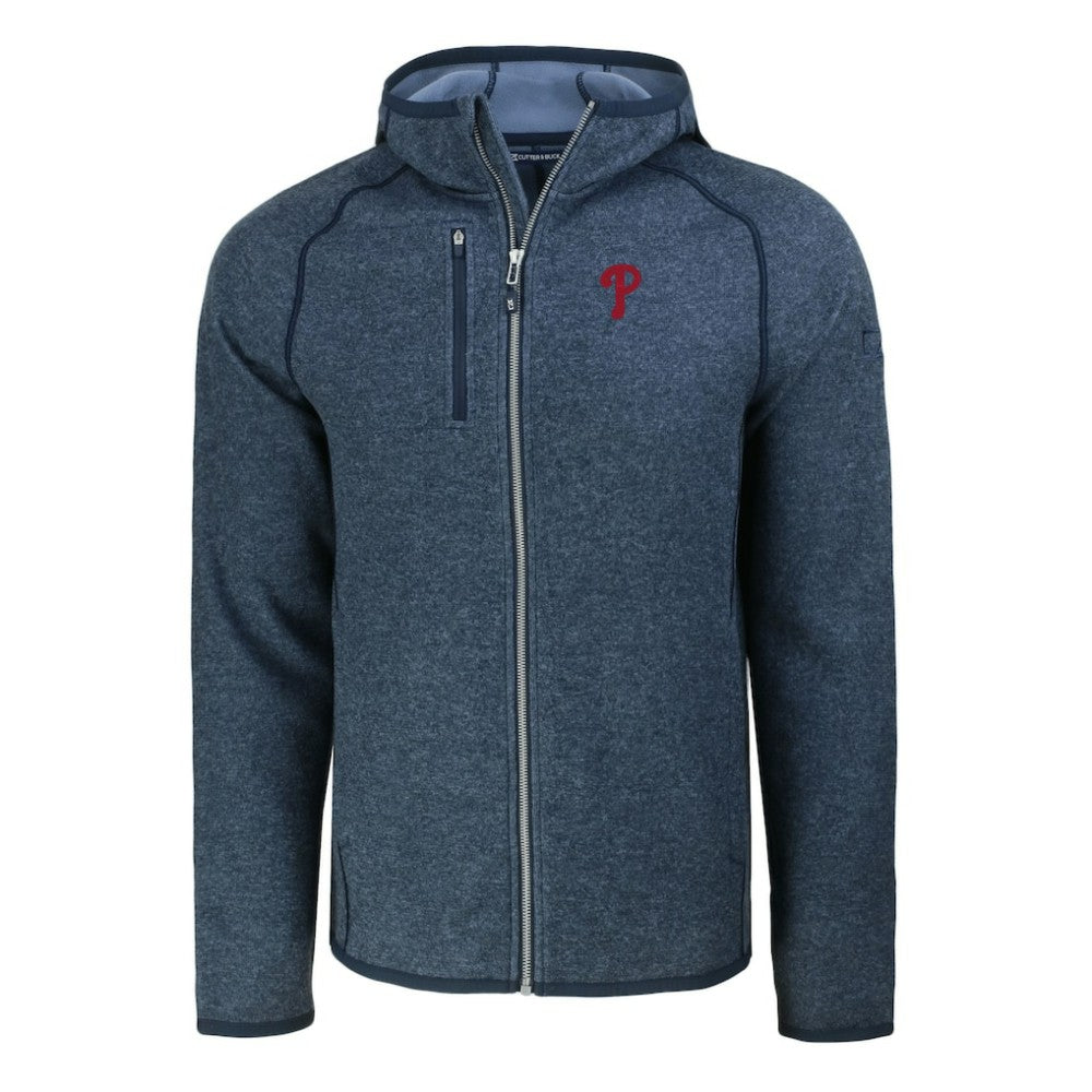 Philadelphia Phillies Cutter & Buck Mainsail Full-Zip Hooded Jacket - Heather Navy