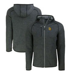 San Diego Padres Cutter & Buck Mainsail Full-Zip Hooded Jacket - Heather Charcoal
