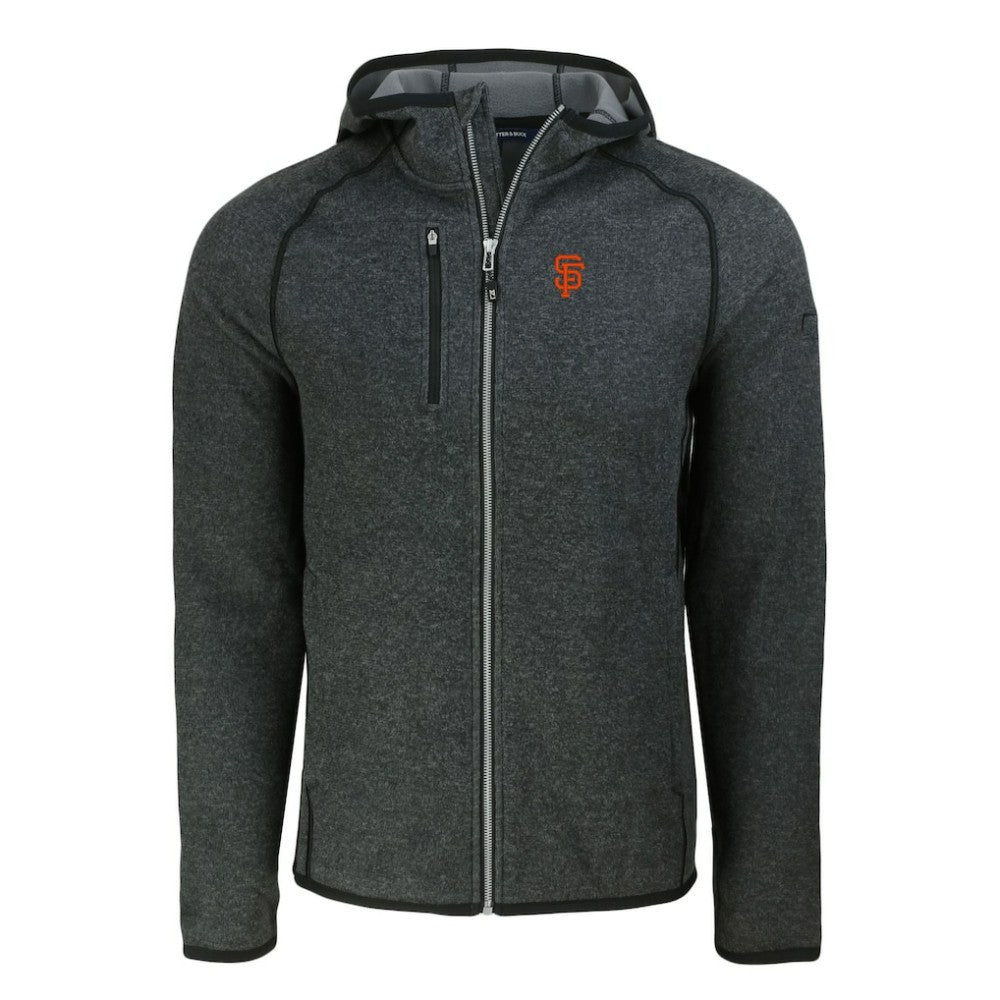 San Francisco Giants Cutter & Buck Mainsail Full-Zip Hooded Jacket - Heather Charcoal