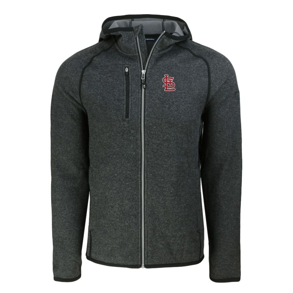 St. Louis Cardinals Cutter & Buck Mainsail Full-Zip Hooded Jacket - Heather Charcoal
